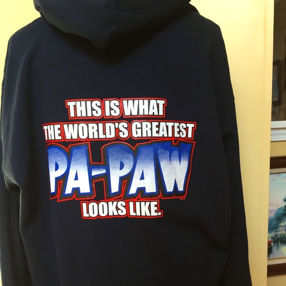 Other - 248 NWOT Navy Hooded Jacket with Papaw Graphic on Back